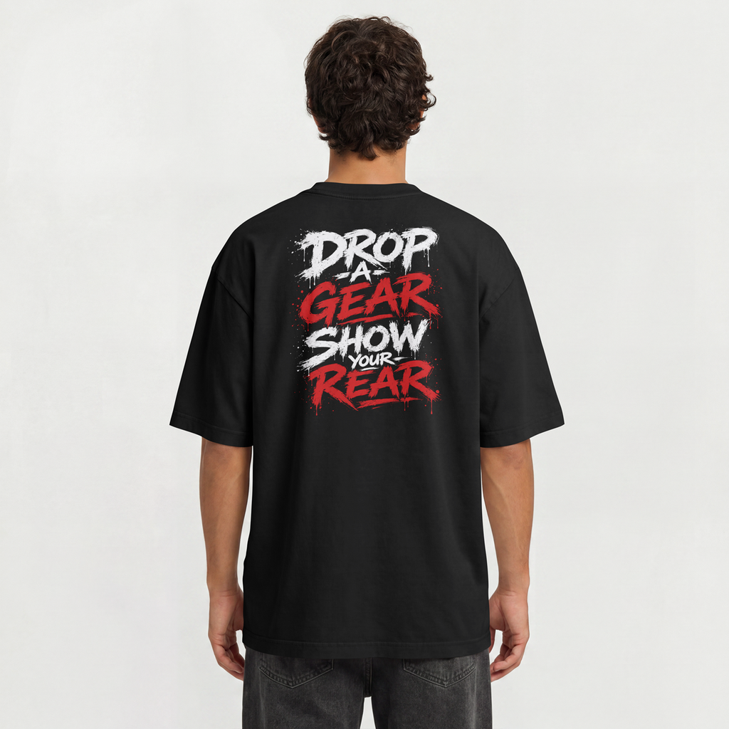 Drop A Gear Show Your Rear Motorcycle T-Shirt | Biker Graphic Tee | Motonation Clothing