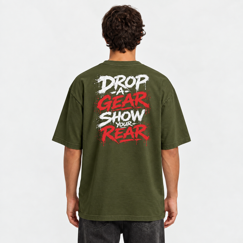 Drop A Gear Show Your Rear Motorcycle T-Shirt | Biker Graphic Tee | Motonation Clothing