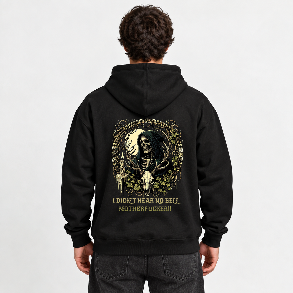 Death Bell Hoodie – Premium Gothic Motorcycle Streetwear