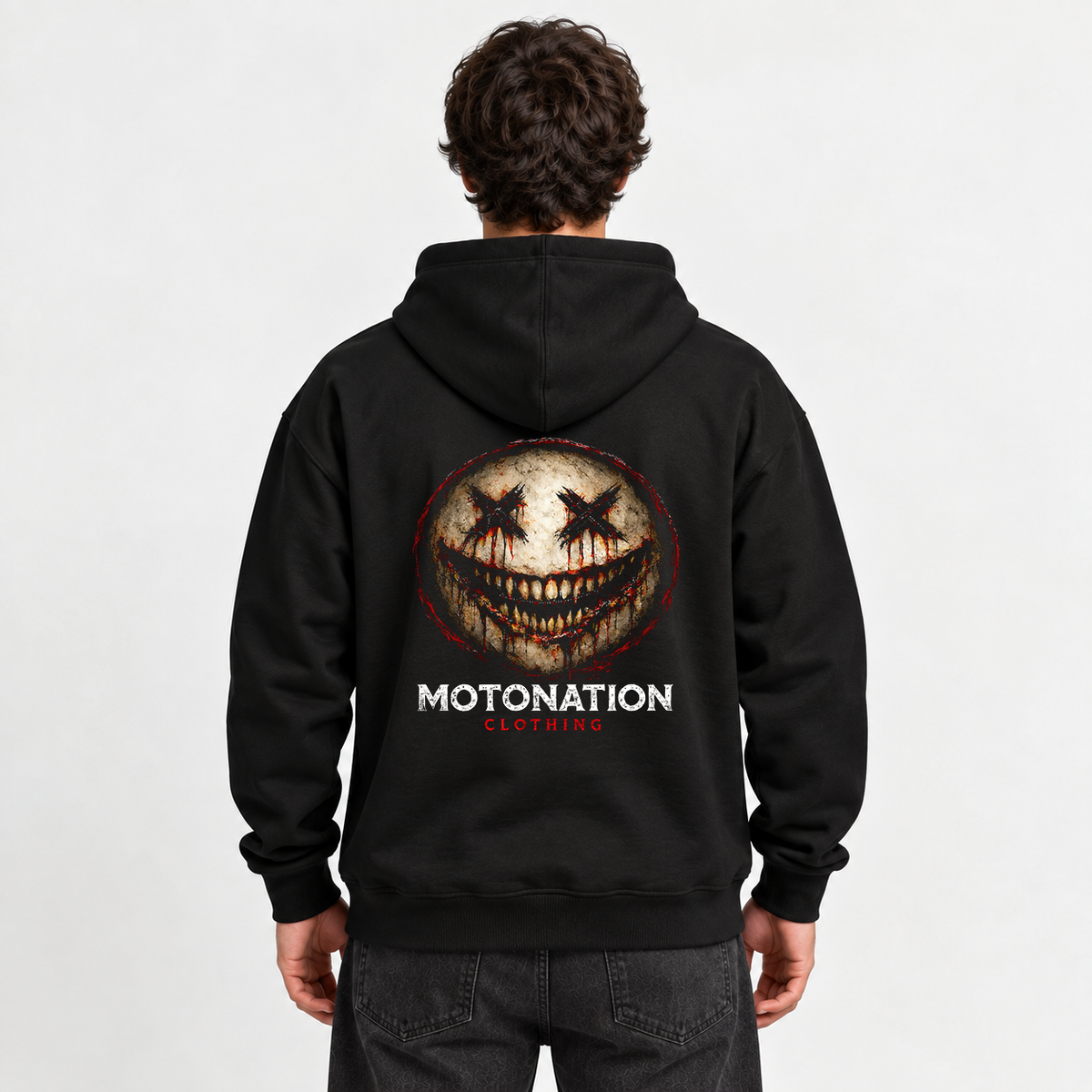 Evil Smile Emoji Hoodie – Premium Gothic Motorcycle Streetwear